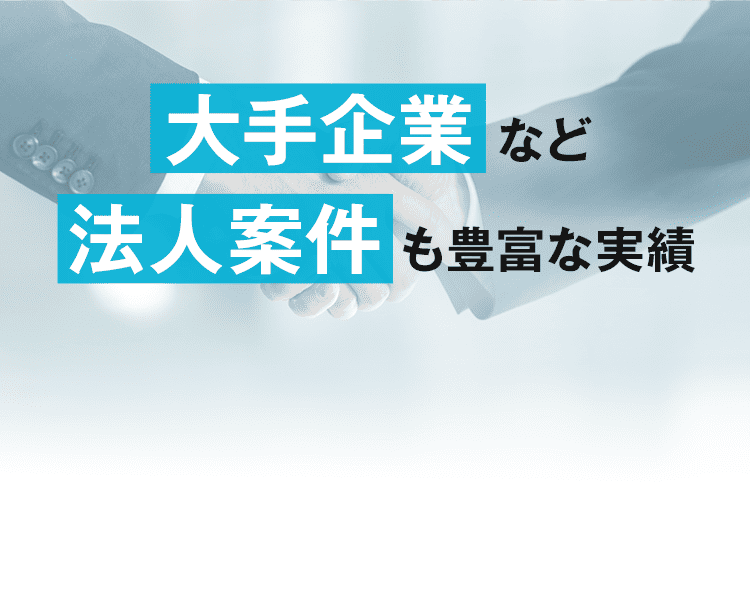 大手企業など法人案件も豊富な実績